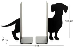 Serre-livres en métal noir Animaux (Teckel)