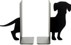 Serre-livres en métal noir Animaux (Teckel)