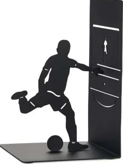 Serre-livres en métal noir Sport (Footballer)
