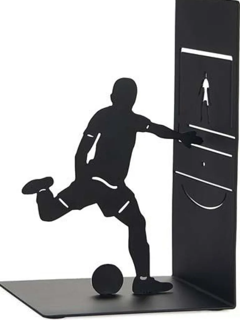 Serre-livres en métal noir Sport (Footballer)