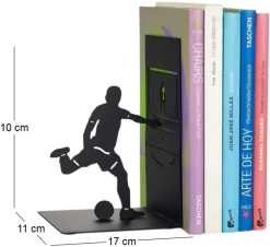 Serre-livres en métal noir Sport (Footballer)