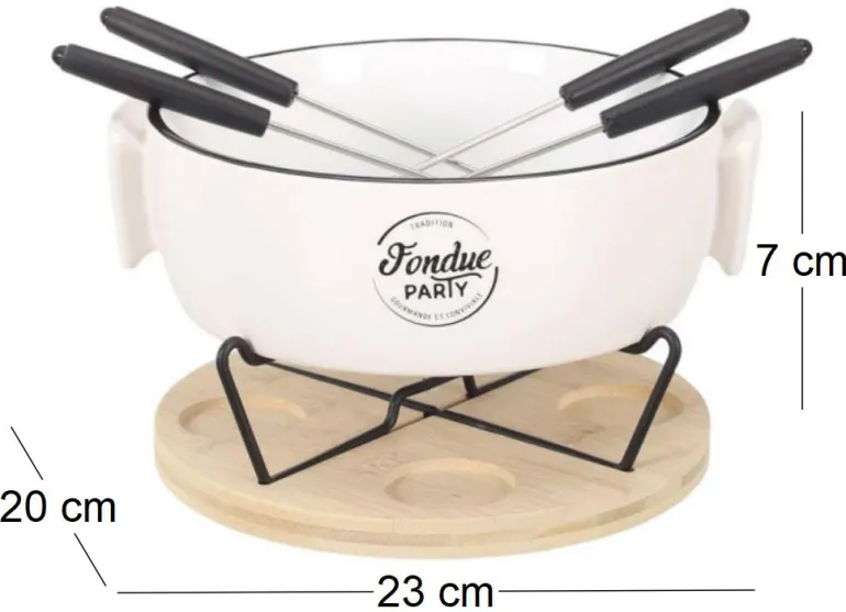 Service à fondue à la bougie 4 personnes