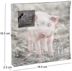 Serviette en papier de soie avec motifs (Lot de 20) (Cochonnet)