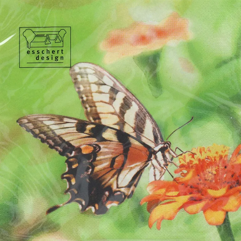 Serviette en papier de soie avec motifs (Lot de 20) (Papillon)
