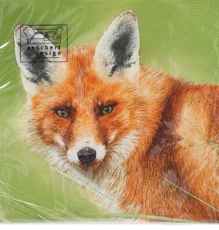 Serviette en papier de soie avec motifs (Lot de 20) (Renard)