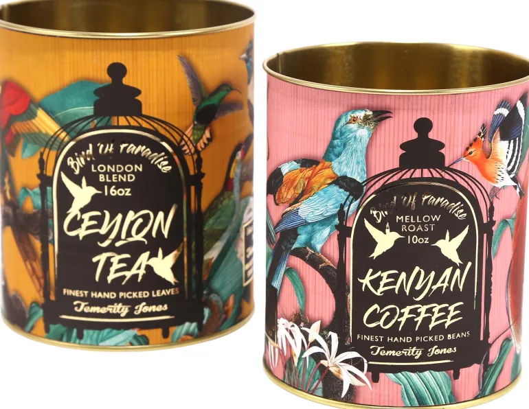 Set boites en métal Oiseaux (Lot de 2)