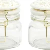 Set de 2 bocaux en verre couvercle céramique