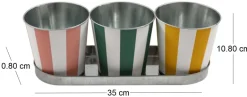 Set de 3 cache-pots en zinc Cabana 12 cm