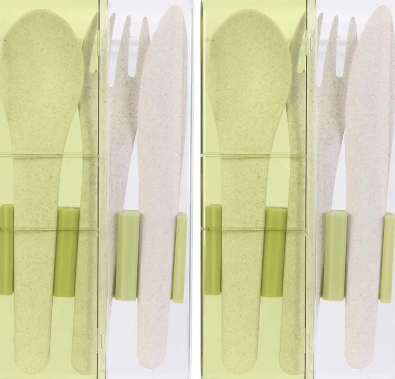 Set de couverts à emporter Eco concept (Lot de 2) (Vert)