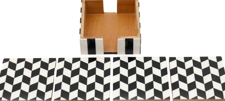 Set de 4 dessous de verre avec support