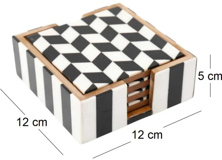 Set de 4 dessous de verre avec support