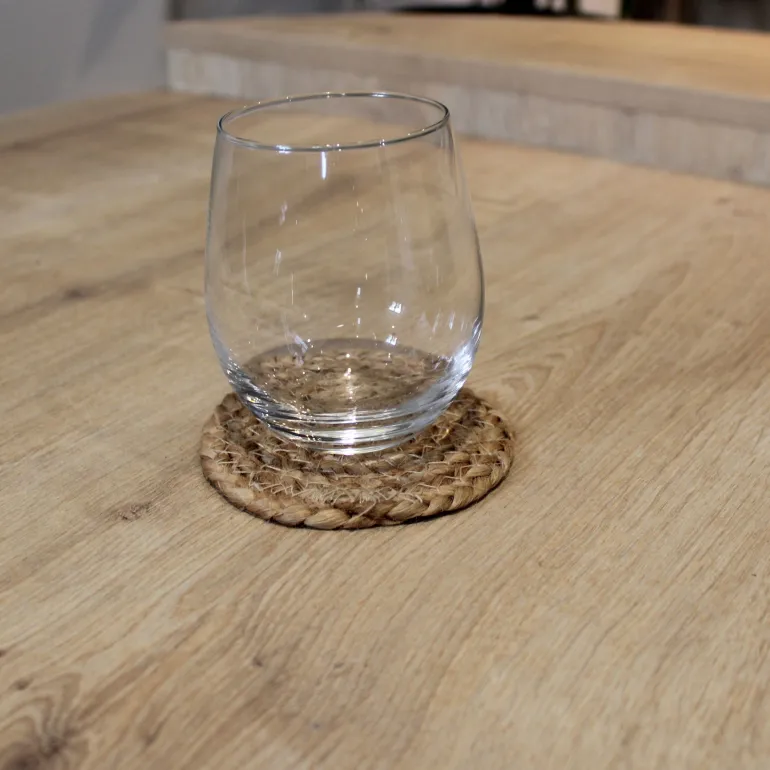Set de 4 dessous de verre en jute 10 cm