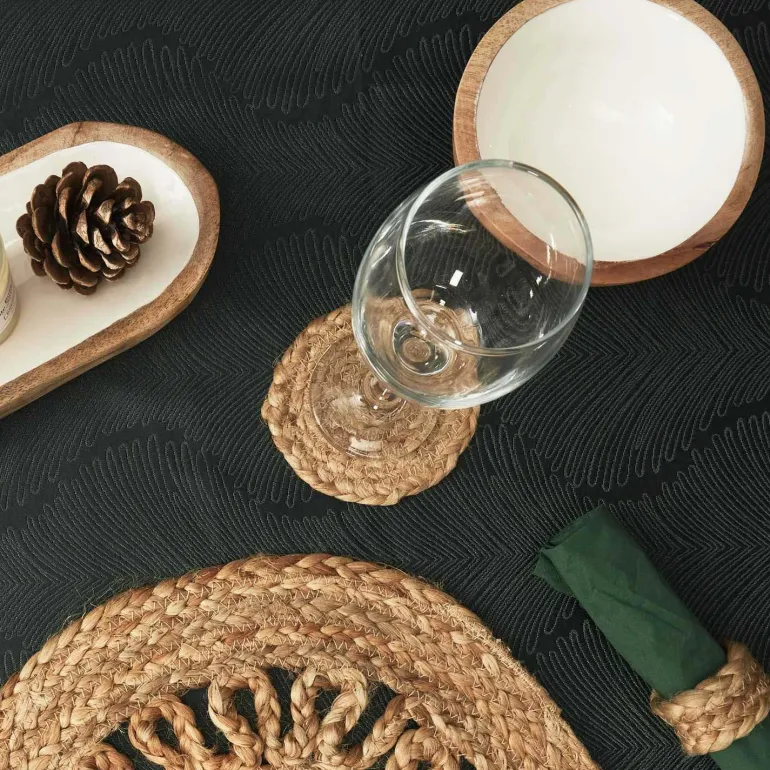 Set de 4 dessous de verre en jute 10 cm