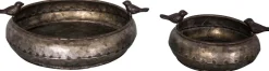Set de 2 mangeoires à oiseaux en zinc