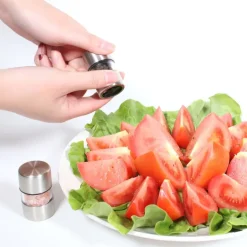 Set de 2 minis moulins sel et poivre en inox