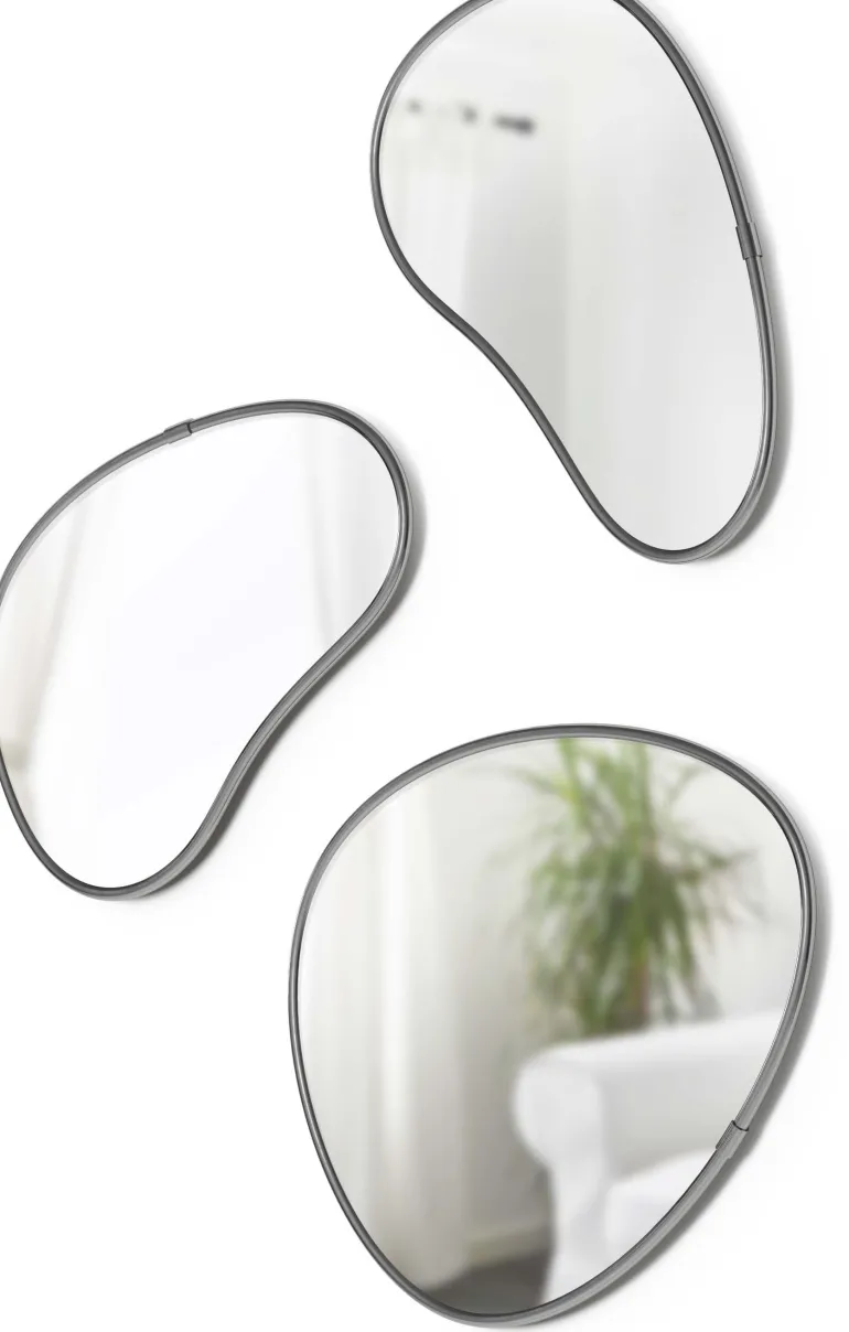 Set de 3 miroirs finition métallique Hubba