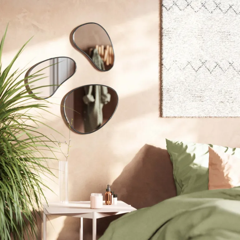 Set de 3 miroirs finition métallique Hubba