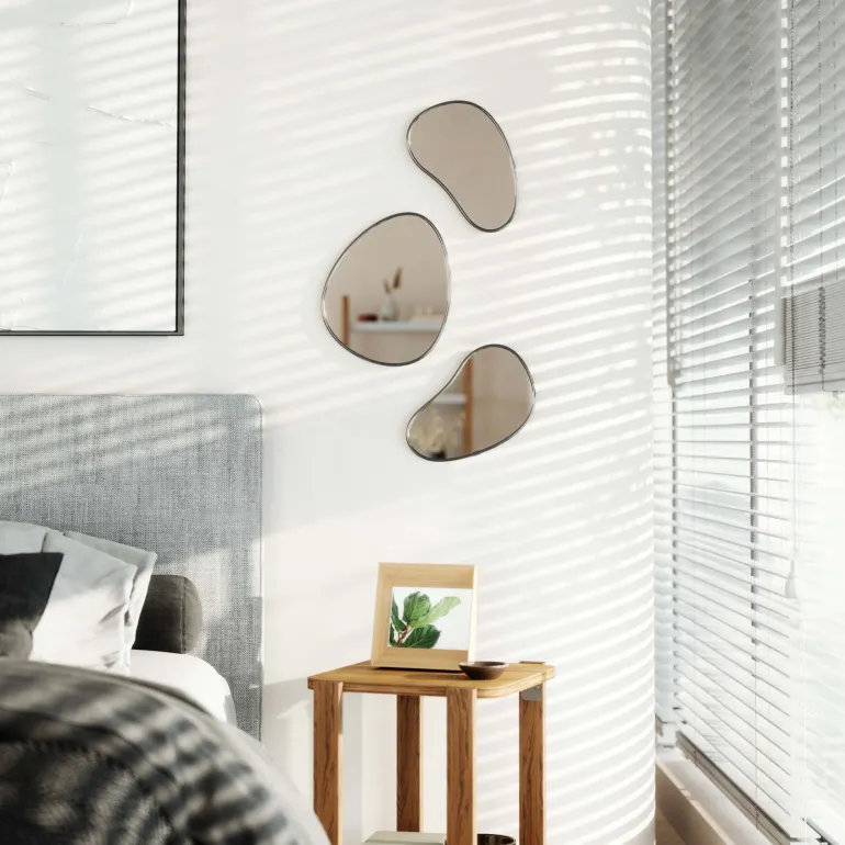 Set de 3 miroirs finition métallique Hubba