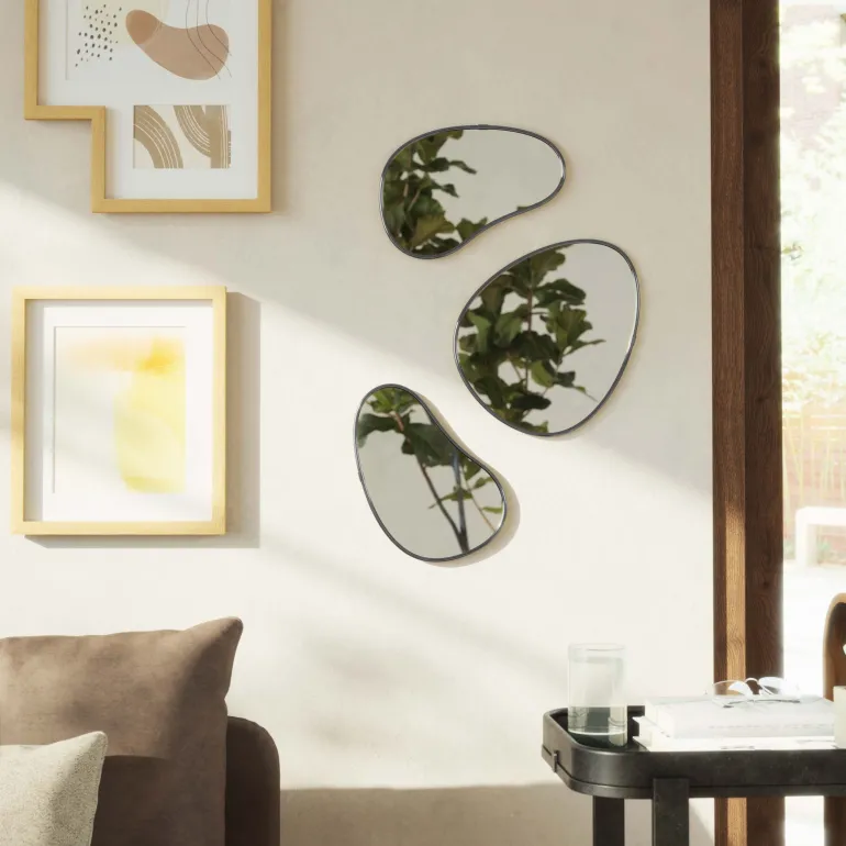 Set de 3 miroirs finition métallique Hubba