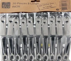 Set de 20 pinces à linge en inox