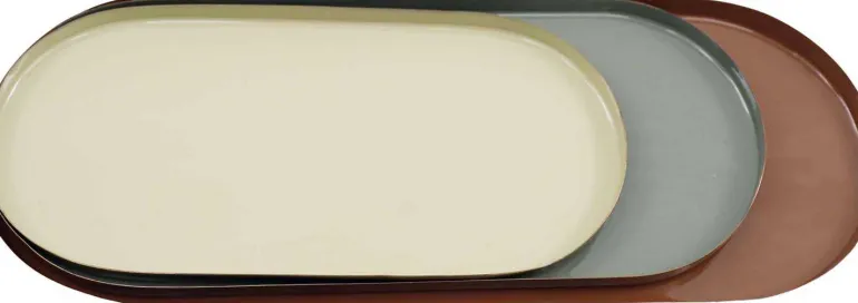 Set de 3 plateaux vide-poche en métal Oval