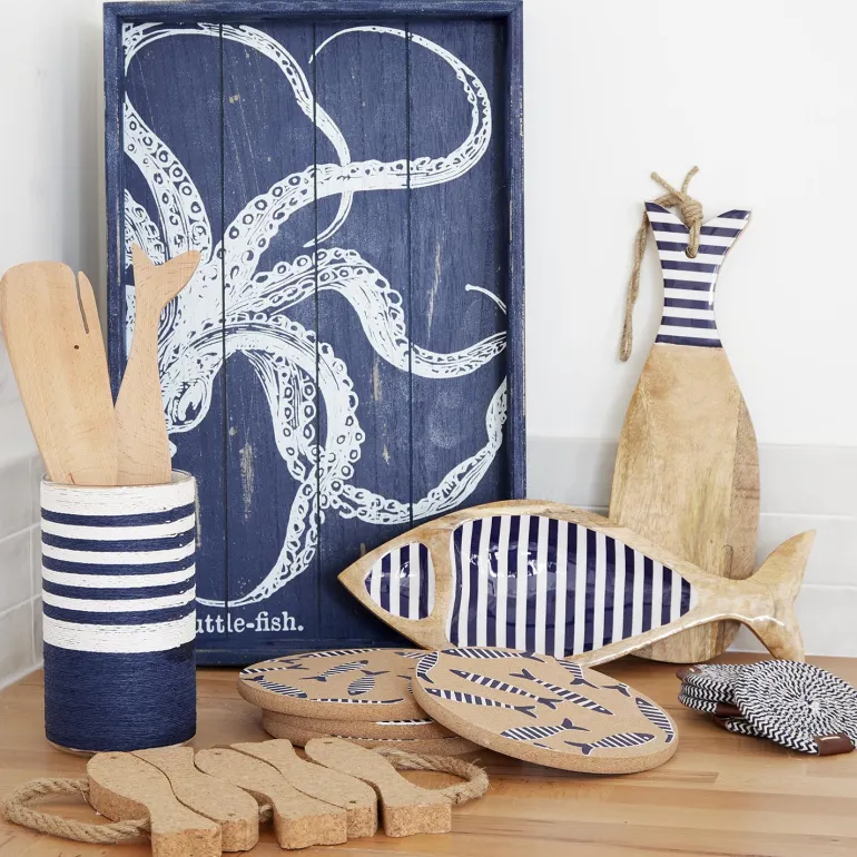 Set de table en liège Poissons 20 cm (Lot de 6)