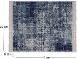 Set de table en vinyle 40 x 30 cm (Lot de 6) (Effet tissage bleu nuit)