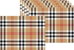Set de table en vinyle 40 x 30 cm (Lot de 6) (Motif tartan)