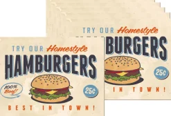 Set de table en vinyle 40 x 30 cm (Lot de 6) (Imprimé hamburgers)