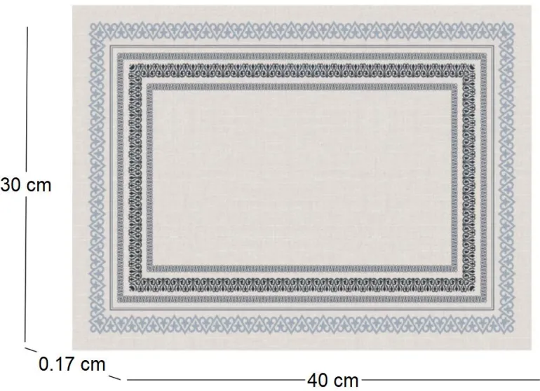 Set de table en vinyle 40 x 30 cm (Lot de 6) (Liserés bleu et noir)