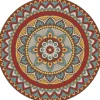 Set de table rond mandala 38 cm (Lot de 6) (Coloré)