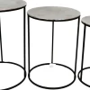 Set de 3 tables gigognes rondes en métal plateau aluminium