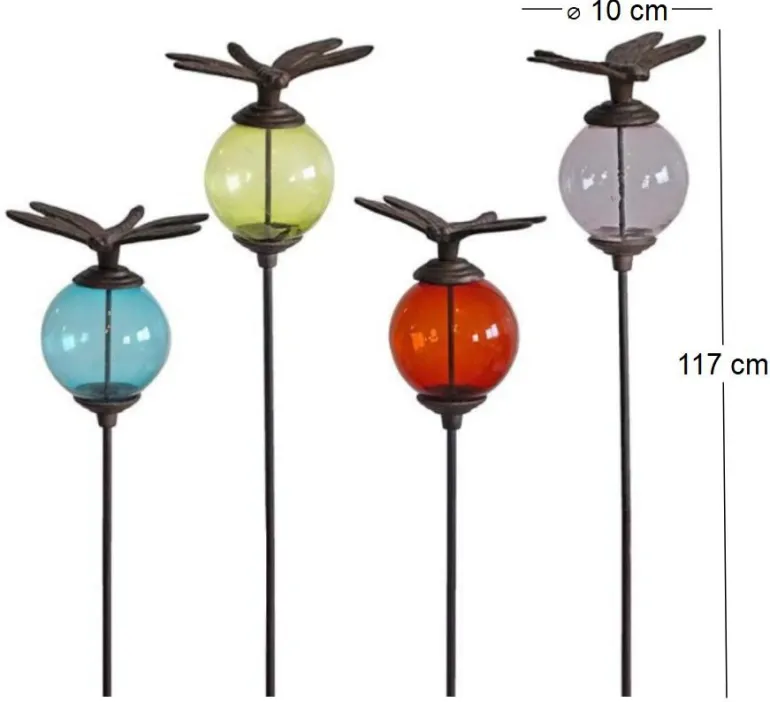 Set de 4 tuteurs boules colorées Animaux (Libellules)