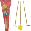 Set 3 outils de jardin enfant + sac de transport (Pelle + râteau + pioche)