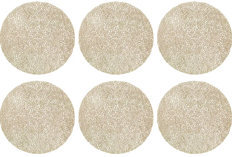 Sets de table en vinyle Fête (lot de 6) (Doré 2)
