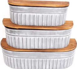 Set étagères de rangement en zinc (Lot de 3)