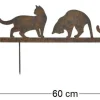 Silhouette en fer Chats sur piques (3 chats)
