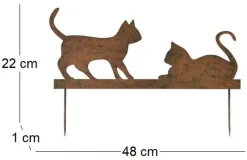Silhouette en fer Chats sur piques (2 chats)