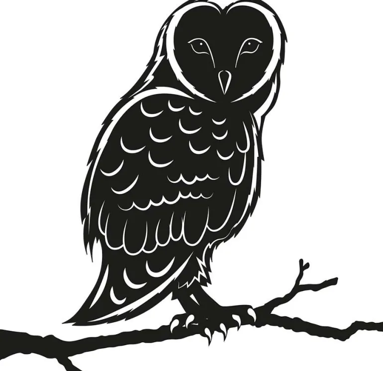 Silhouette sur pique en acier noir (Hibou)