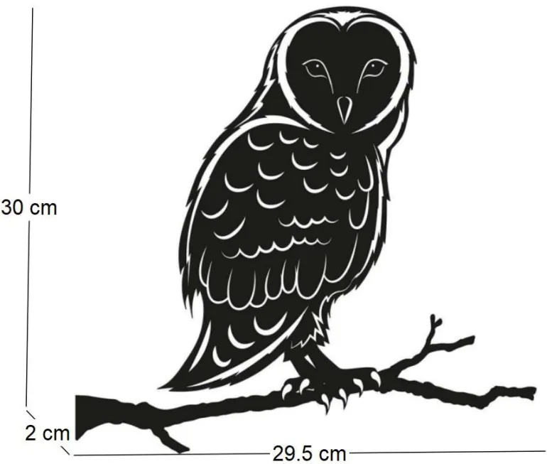 Silhouette sur pique en acier noir (Hibou)