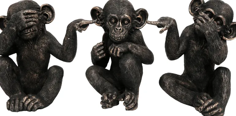 Singes sages en résine 67 cm (Lot de 3)