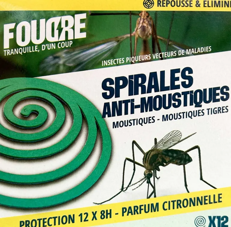 Spirales antimoustiques insecticides et répulsives (Unitaire)