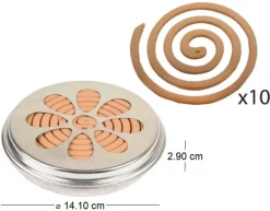 Spirales citronelle dans brûleur en métal (Lot de 6)