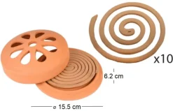 Spirales citronnelle en terre cuite (Lot de 4)