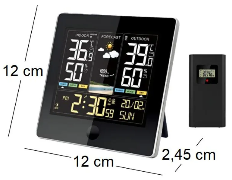 Station météo électronique avec capteur extérieur sans fil