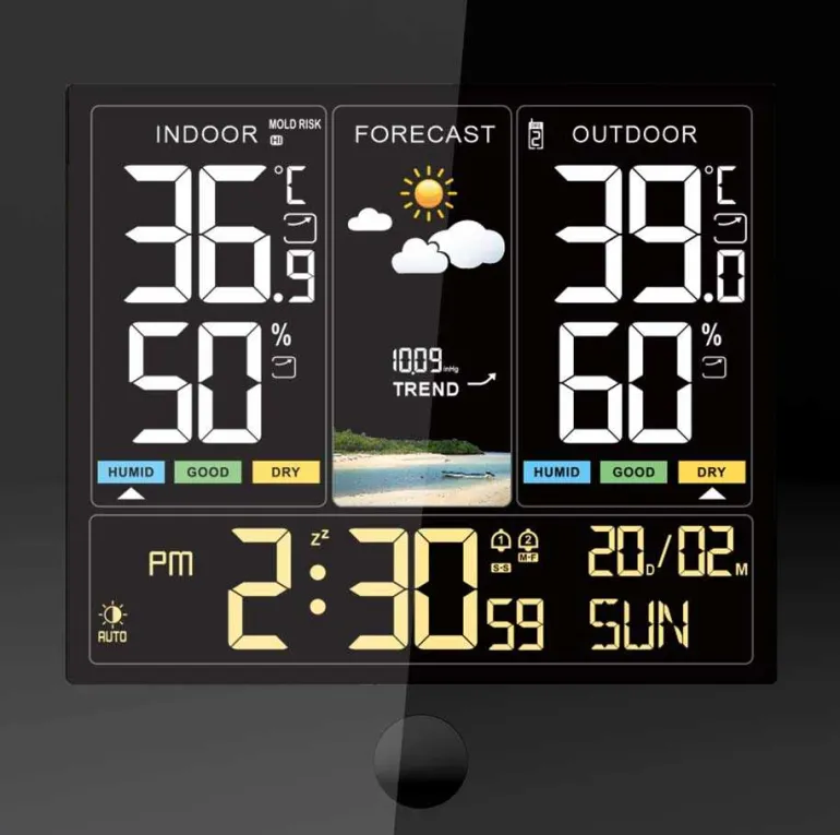 Station météo électronique avec capteur extérieur sans fil