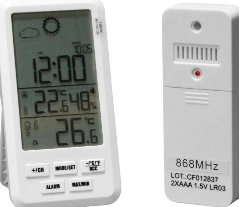 Station météo électronique petit format avec capteur