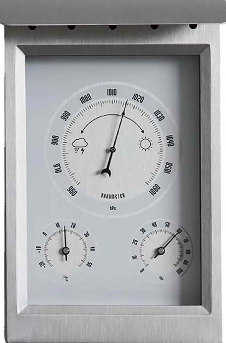 Station météo mécanique en inox