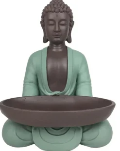 Statue Bodhi avec plateau vide poche en polyrésine