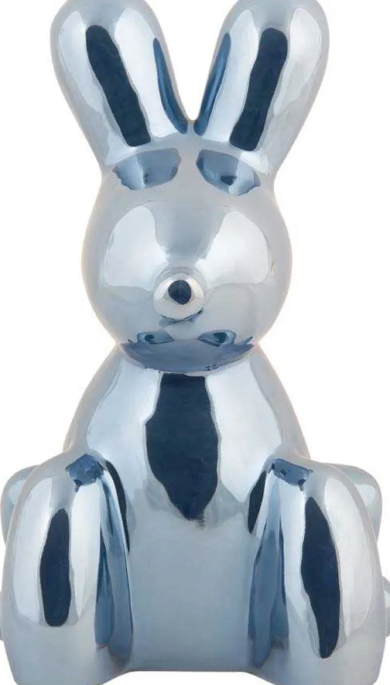 Statue en céramique Balloon Bunny (Bleu foncé)